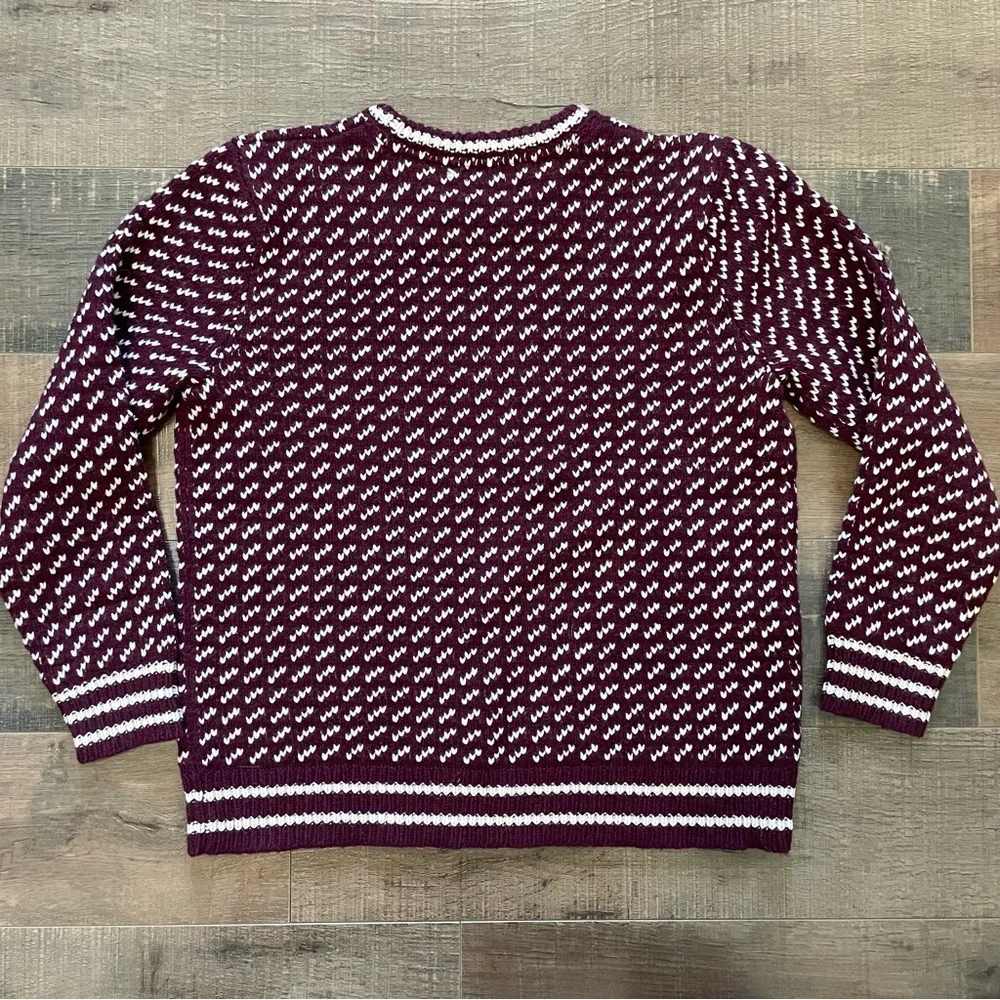 LL Bean Women's Bean's Classic Ragg Wool Sweater Crewneck Bird's-Eye L - Picture 7 of 9